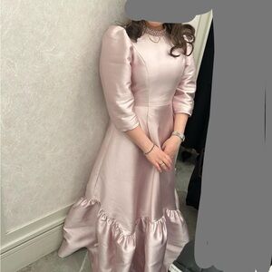 Elegant Pink Satin Dress